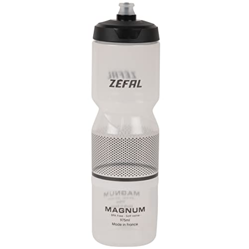 ZEFAL Magnum Transparente - Bidón Ciclismo Reutilizable - Botella Bicicleta y MTB Sin BPA - Transparente, 975ml
