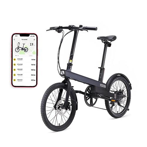 QiCycle Bicicleta eléctrica, App incluida, Pantalla OLED, Batería de Litio 36V, 8 velocidades hasta 25km/h, Autonomía hasta 65km