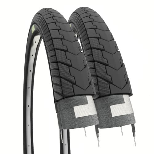 ECOVELO 2 Copertoni 24 X 1.75 Neumáticos Negros para Bicicleta 24 x 1,75 (47-507), Unisex Adulto, Talla única