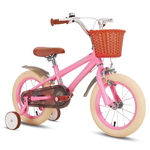 STITCH Bicicleta para Niños y Niñas de 12 Pulgadas para 2-4 Años Kids Bike con Ruedas de Entrenamiento y Frenos de Mano Bici Rosa…