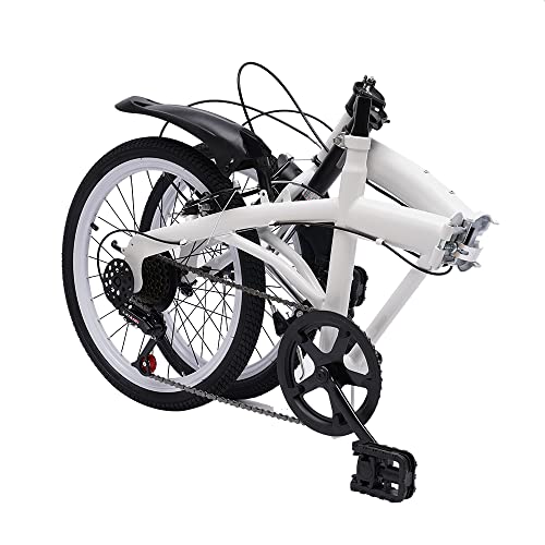 DGKLNDSY Bicicleta plegable de 20 pulgadas 2 ruedas y 7 velocidades, bicicleta de altura ajustable, acero al carbono