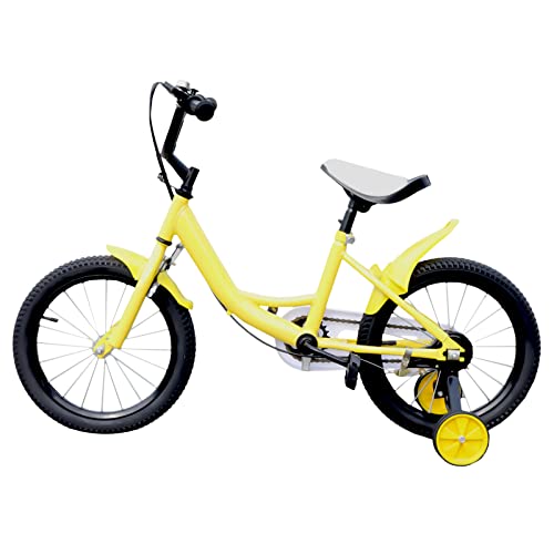 JINPRDAMZ Bicicletas para niños (bicicletas para 4-8 años), bicicletas para niños y niñas de 16 pulgadas (amarillo) con ruedas adicionales