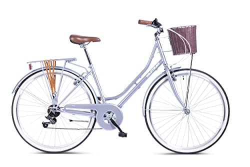 Wildtrak - Bicicleta de Ciudad, Adulto, 700C, 6 Velocidades, Cambios Shimano - Gris