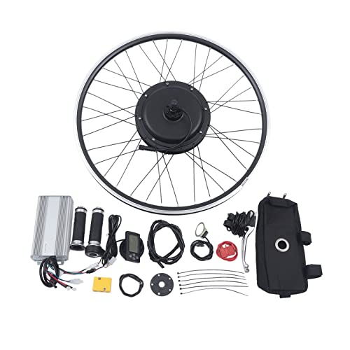 Frederimo Ebike - Kit de conversión para bicicleta eléctrica de 26 pulgadas, 48 V, 1500 W, kit de conversión para rueda trasera, rueda delantera