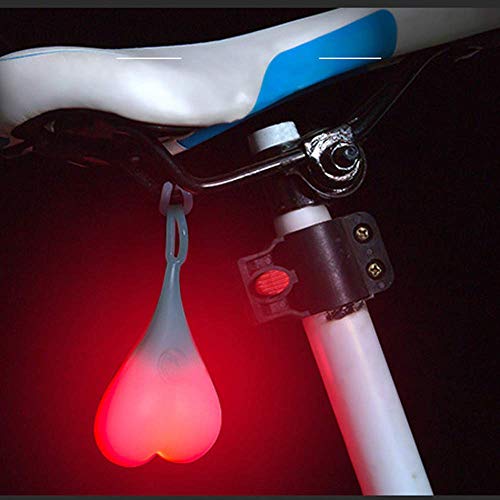 Luces traseras de Bola de Bicicleta, Riloer Luces de Advertencia del corazón de la Bicicleta, lámpara de Huevo LED Esencial para la Noche, Prenda Impermeable, Rojo
