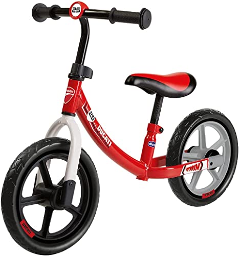Chicco Bicicleta sin Pedales Ducati para Niños de 2 a 5 Años hasta 25 Kg, Bici para Aprender a Mantener el Equilibrio con Manillar y Sillín Ajustables, Color Rojo - Juguetes para Niños de 2 a 5 Años