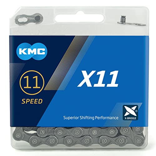 KMC Unisex's X11 - Cadena de 11 velocidades, gris/gris, 118 eslabones