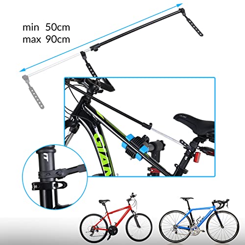 MONZANA® Soporte para Bicicletas Caballete Montaje Plegable Altura Regulable 108-195cm Telescópico Giratorio 360°