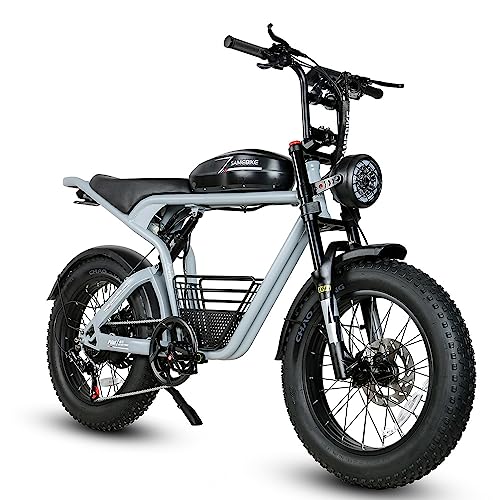 SAMEBIKE Bicicleta Eléctrica para Adultos Dirt Bike Eléctrica con Batería 48V 16AH Motocicleta Eléctrica 20